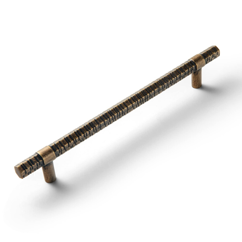 Goo-Ki Antique Brass T Bar Cabinet Pulls/Affordable Luxury Zinc Alloy Cabinet Handles With Knurled/7.56'' (192Mm) Hole Center 6 Pack 4776486784128