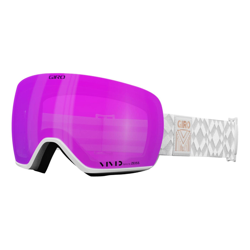Giro Lusi Ski Goggles - Snowboard Goggles For Women - Limitless Strap With Vivid Pink/Vivid Infrared Lenses White/Pink
