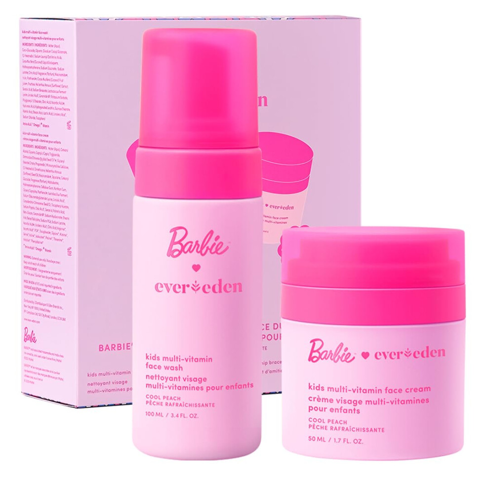Evereden Barbie Limitovan Edice Kids Happy Face Duo + Exkluzivn Doplnky Pro Barbie | Multivitamnov Sada Detskho Mycho A Krmu Na Oblicej S Nle-image