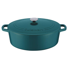 Cuisinart Chef's Classic Casserole ovale en fonte maille (bleu sarcelle 7 litres)