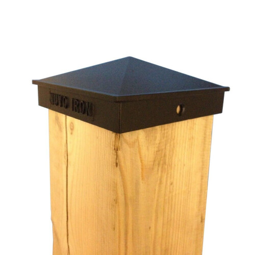 Nuvo Iron Pyramid Post Cap, 6" x 6",Black 1