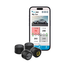 FOBO TIRE LITE TPMS Sensor - Wireless Tire Pressure Monitoring System with Bluetooth 5.0 | Real-Time Tire Pressure Sensor | Easy DIY Installation for