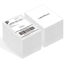 LabelMore Etichette per spedizione termica 4x6 Etichette per stampante termica Fanfold 2000 con perforazioni Etichette postali bianche compatibil