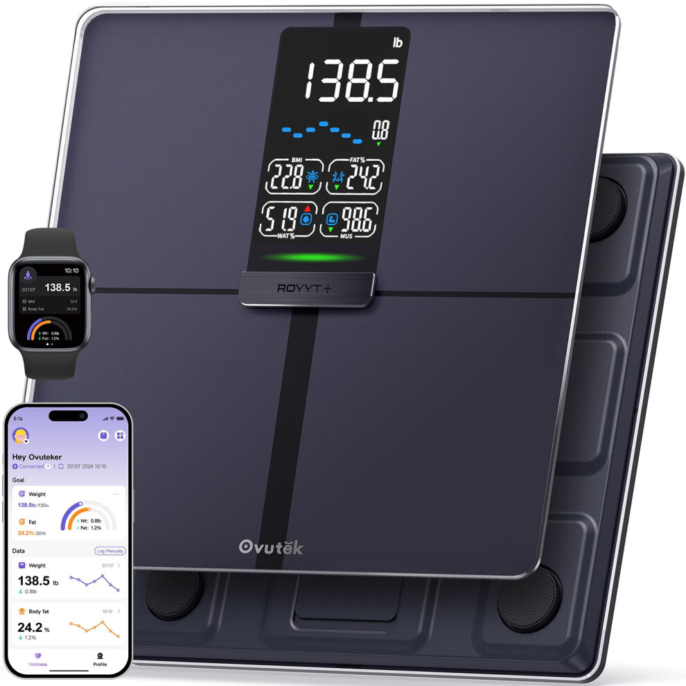 Ovutek Professional Smart Scale For Body Weight Bmi Body Fat Muscle Mass Highly Accurate Body Composition Weighing Machine Bathroom Digital Scal