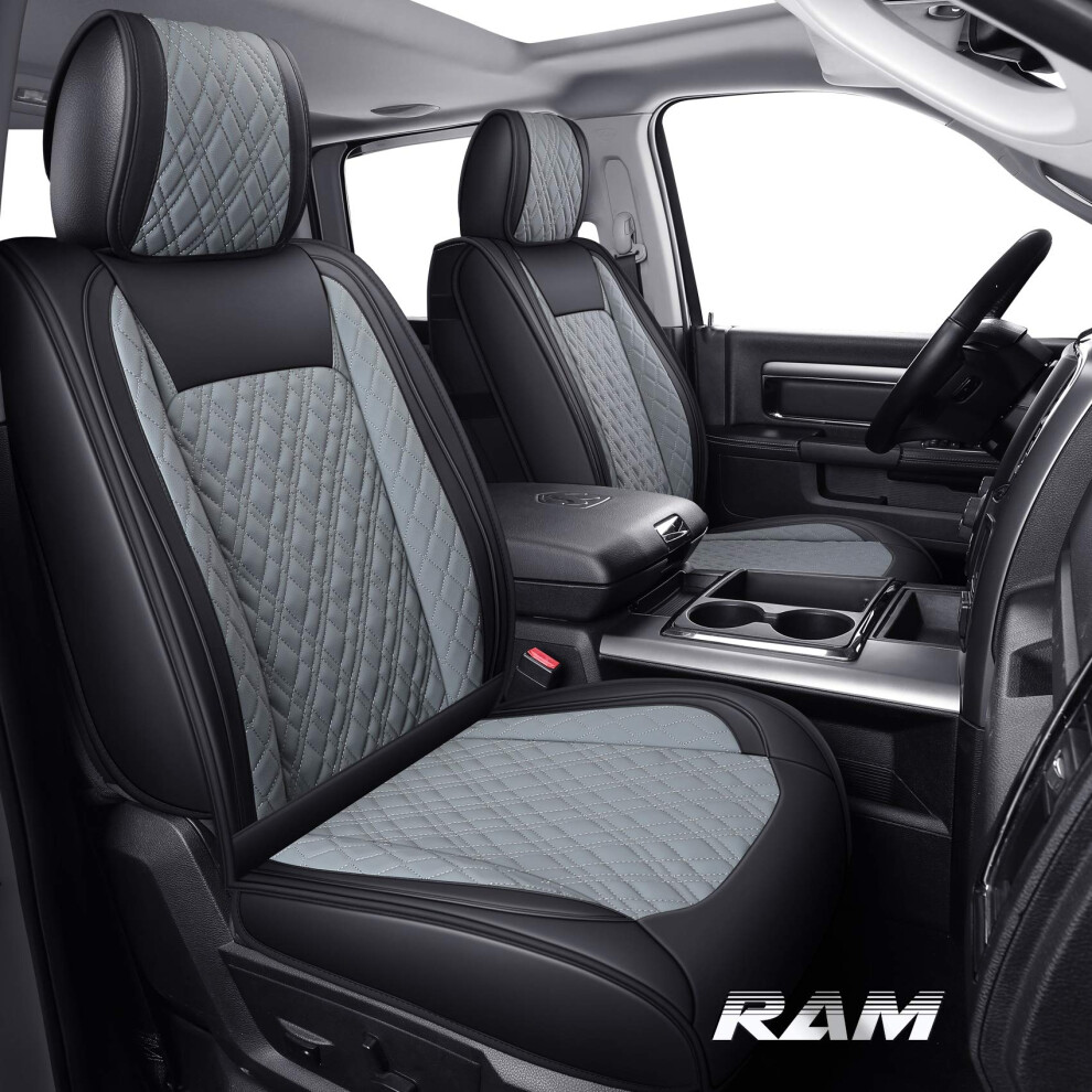 Yiertai Dodge Ram Seat Covers Compatible With 2009-2025 1500 2010-2025 2500 3500 Pickup Classic Bighorn Longhorn Laramie Crew Double Mega Cab Tradesm 789622431385