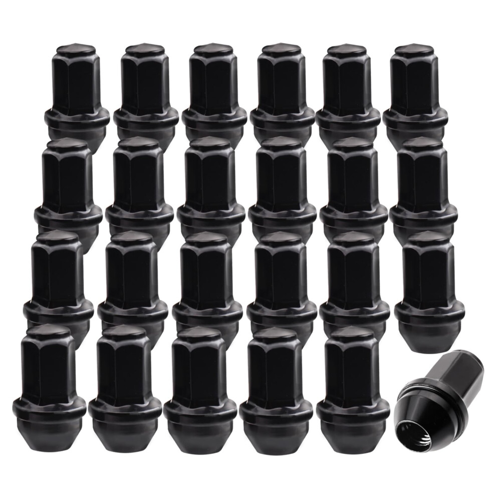 Set Of 24 14X2.0mm 13/16 Hex Oem Factory Style Large Acorn Seat Lug Nuts Replacement For 2003-2014 Expedition/ 2001-2014 F150/ 2003-2014 Navigator S 708707182097