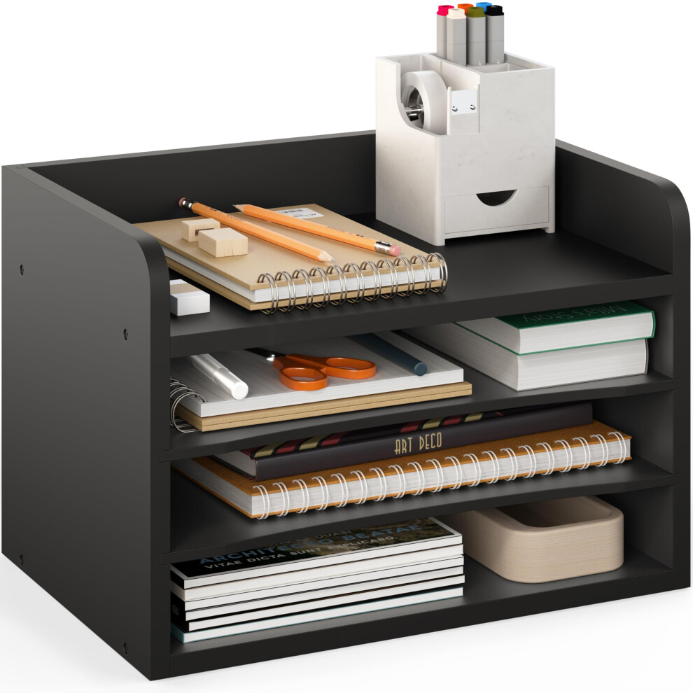 Ballucci File Organizer 4-Tier Office Desk Organizer Open Top Wood Paper Organizer for Classroom Mail Sorter Paper Tray with Adjustable Storage Sh-image-OPC-PMDXDQ5-NEW