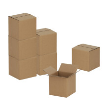 GHEIR 10,2 x 10,2 x 10,2 cm große Versandkartons, 50 Stück, kleine Kraftkartons aus Wellpappe für Versandverpackungen, braun