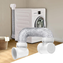 Drogeraansluitingsset Ruimtebesparende drogerventilatie 90 graden drogerventilatie Elleboogdrogerventilatieconnectorkit Drogerventilatiekanaal Droger