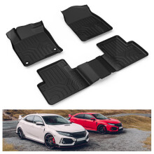 KIWI MASTER Tapis de sol pour Honda Civic 2016-2021 toutes saisons, doublures sur mesure, siges avant et arrire 2 ranges, doublure TPE Slush