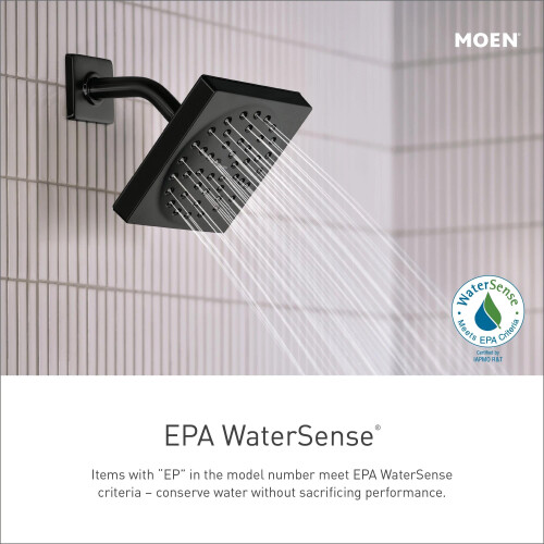 Moen 6399EP15BL Align One-Function Eco-Performance Fester Duschkopf Mattschwarz 1