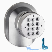 SoHoMiLL Bouton de porte clavier lectronique SoHo - Ensemble moulin et serrure avec cl mcanique de secours (loquet ressort ; pas de pne d