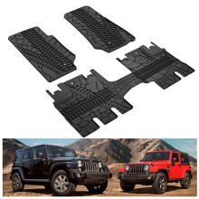 KIWI MASTER gulvm?tter til 2007-2013 Jeep Wrangler JK 4-d?rs OEM udskiftning 82210166AC For & bag 2 r?kker TPE gulvbel?gninger Beskyttelse mod al