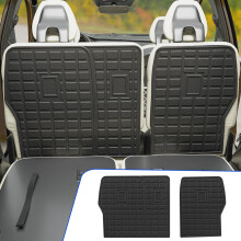 Rongtaod achterbankbeschermer compatibel met 2021-2025 Kia Sorento 6&7 zitplaatsen achterbankhoes kickmat bagagevoering kofferbakmat TPE All Weather