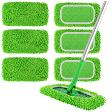 ZEHRAI 6 pices tampons de vadrouille rutilisables en microfibre compatibles avec la vadrouille Swiffer Sweeper, housse de vadrouille plate humi