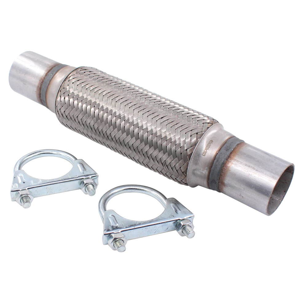 Exhaust Flexi Pipe 45Mmx300mm Flexible Repair For Focus Mk2, Fiesta Mk7, Clio, Polo 6R/6C, Caddy 9354506504861