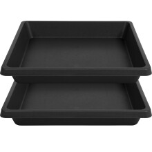 Sottovaso quadrato da 40,6 cm, confezione da 2 sottovasi per piante da interni, grandi vassoi in plastica resistente per fiori e piante, per vasi