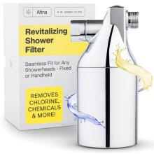 Filtro doccia Afina | Funziona con soffione doccia portatile e fisso | Il filtro dell'acqua dura per il soffione della doccia riduce la forfora e