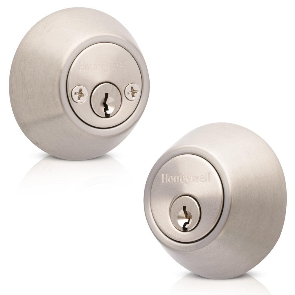 Honeywell Safes & Door Locks 8112309 Double Cylinder Deadbolt Satin Nickel