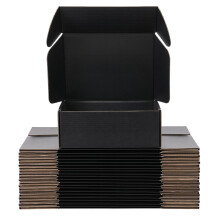 DUZCLI Cajas de envνo de 10 x 8 x 3  Juego de 20 pequeρas cajas de cartσn corrugado negro para suministros de pequeρas empresas, embalaje de cor