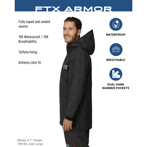 Frogg Toggs, giacca da pesca/pescatore FTX Armor Dark Graphite da uomo 1