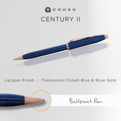 Cross CROSS Century II Translucent Cobalt Blue Lacquer Ballpoint Pen 2