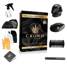 Crown Deluxe Waver Grooming Kit  7 in 1 Mens Ultimate Waver Grooming Kit Includes: 2 PC Silky Durag, Wave Brush, Wave Cap, Beard Brush/Crown Br