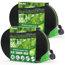 Flacher Trnkerschlauch 100 Fu fr Garten und Rasen, 80 % wassersparender Tropfbewsserungsschlauch mit eloxierten Aluminiumenden, flexible, aus
