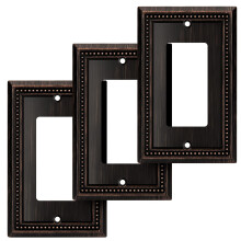 Henne Bery Sunken Pearls Heavy Duty decoratieve wandplaat schakelaarplaat uitlaatafdekking (enkele decorateur 3-pack verouderd brons)