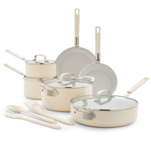 GreenPan x Bobby Flay 13-czesciowy zestaw garnkσw i patelni z powloka nieprzywierajaca, diamentowa ceramika indukcyjna, bez PFAS, odpowiednie, latwe