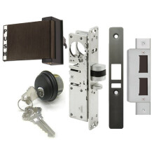 Pacific Doorware Adams Rite Style Ls Skyltfnsterdrr Insticksls Ls Utgng Paddelhandtagssats med cylinder och nycklar (Hgerhands Duronotic 1