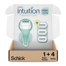 Schick Intuition Scheermes voor Vrouwen met Gevoelige Huid | 1 Scheermes & 4 Vervangbladen met Biologische Aloë