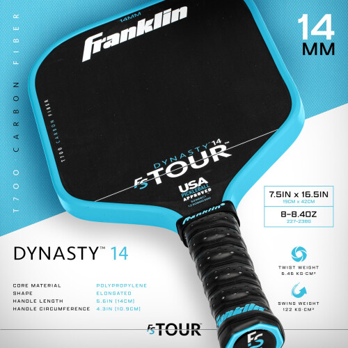 ( 14mm,  Blue) Franklin FS Tour Dynasty Pickleball Paddle 1