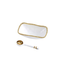 Pampa Bay Obtenez un ensemble de bols et de cuillres en cadeau avec motif de perles dores
