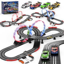 Conjunto de Pista de Corrida de Slot 3 em 1 com 4 Carros de Corrida Rápidos