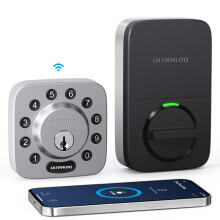 ULTRALOQ Smart Lock U-Bolt WiFi Keyless Entry Deurslot met Deursensor Spraakbesturing met Alexa App Toegang op afstand Deeltoegang