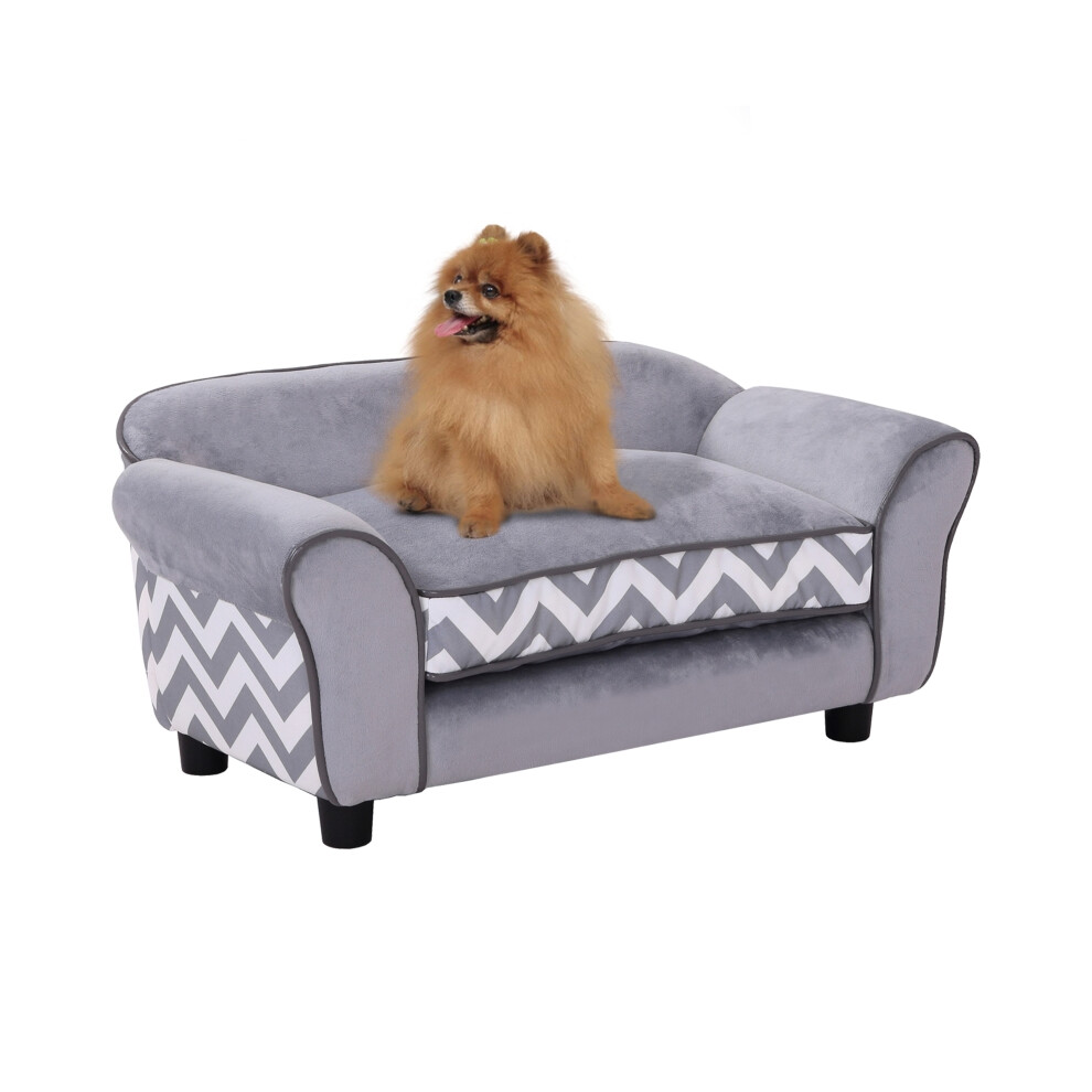 Pet Sofa Bed for Small Dogs & Cats XS-S Dogs Wooden Frame Washable Cover Soft Cushion Removable Legs Lounge Seat in Grey-image-OPC-PMDXG8M-NEW