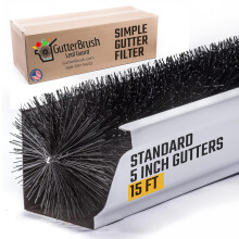 GutterBrush Gootsteenbeschermer voor 5 Inch Gotens - 15 Ft Doe-Het-Zelf Bladfilter Inzet