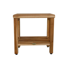 EcoDecors Eleganto Banco de Duche de Teak de 18 Polegadas Impermeável