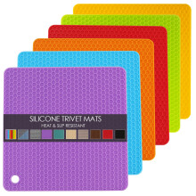 Paquet de 6 dessous de plat en silicone dessous de plat en silicone pour casseroles et poles chaudes coussin chauffant en silicone polyvalent an
