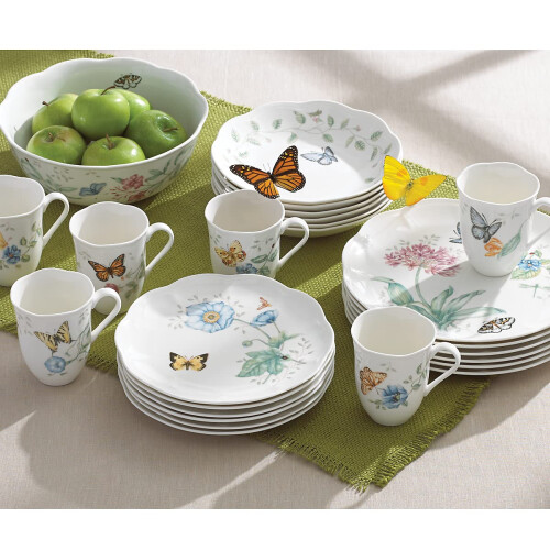 Lenox 6342794 Lenox Butterfly Meadow 18-Piece Dinnerware Set White 2