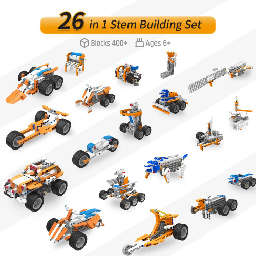 makerzoid Kit robot di codifica STEM per bambini dai 6 anni in su Kit di robotica per codifica scratch programmabile 26 in 1 APP RC Robot Jeep Au 1