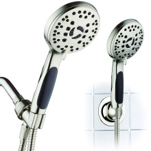 AquaSpa for California  Pommeau de douche de luxe haute pression  6 rglages, tuyau en acier inoxydable de 1,8 m, jets anti-obstruction, poign
