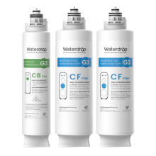 Waterdrop G3 Vervangingsfilter 1 Jaar Combo, 2 WD-G3-CF Filters en 1 WD-G3-CB Filter