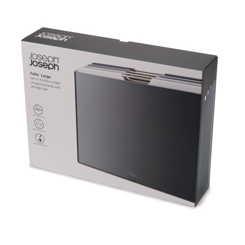 Joseph Joseph Joseph Joseph 60184 Folio 4-Piece Chopping Board Set, Large - Graphite 1