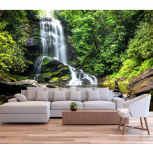 Reyhui Grand papier peint mural avec cascades en cascade dans la fort 274 x 180 cm pour chambre  coucher, salon, chambre d'enfant (non autocoll