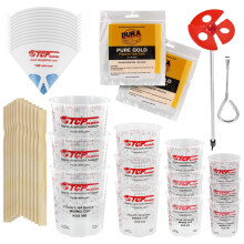 Kit de Copos de Mistura de Tinta Pouring Masters - 12 Copos de Plástico Graduados, 3 de Cada Tamanho 12, 24, 44, 72 Onças - 12 Palhetas