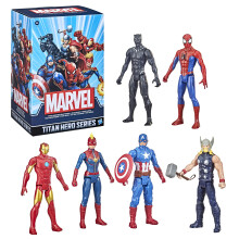 Seria Marvel Titan Hero Figurka Opakowanie zbiorcze 6 figurek 12-calowe zabawki inspirowane komiksami Marvela Dla dzieci w wieku od 4 lat (wylacznie