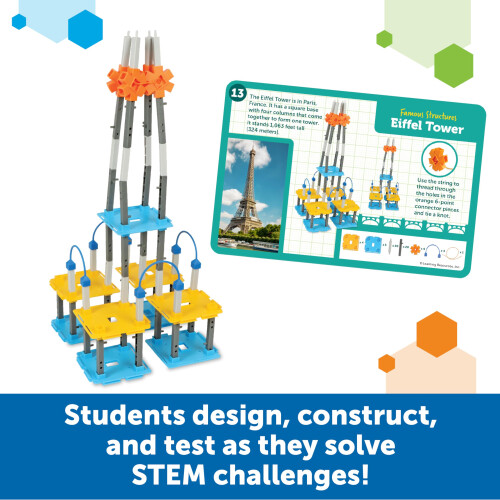 Learning Resources Conjunto de Construção de Pontes Learning Resources STEM Explorers, 305 Peças, Projetos STEM para Idades 5+ 1