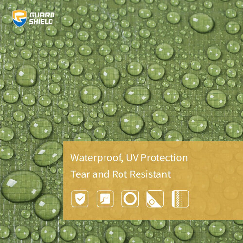 GUARD SHIELD Bche robuste 16x16 pieds vert multi-usage pais impermable Poly bche couverture 10mil 2